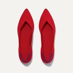ROTHY ‘S THE POINT POINTED TO FLATS BRIGHT RED SIZE 12.5 NWOT